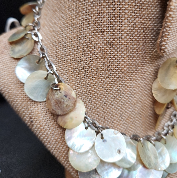 MOP Silver Earrings and Necklace Duo - Picture 5 of 7